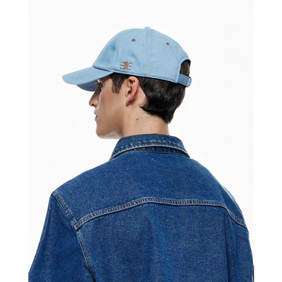 Eleven - Nón Lưỡi Trai Denim Mono | Xanh Nhạt Logo Vàng