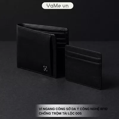 Ví Nam Ngang Công Sở Da Ý RFID Chống Trộm Tài Lộc 005 24902 |YaMe|