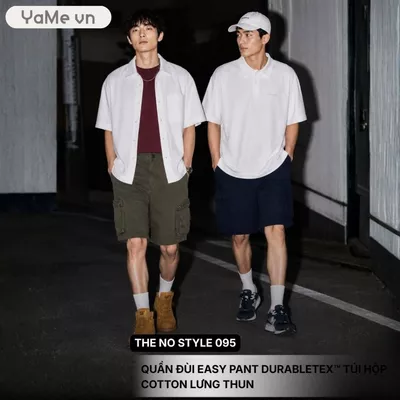 Quần đùi lưng thun túi hộp có nắp, ống rộng, phom rộng F4 - The No Style 095 23625 |YaMe|