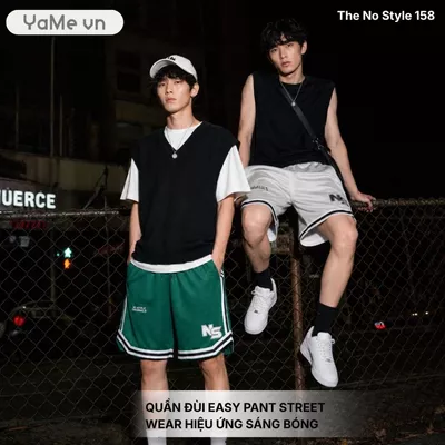 Quần đùi lưng thun căn bản, ống rộng, phom rộng F4 - The No Style 158 24122 |YaMe|