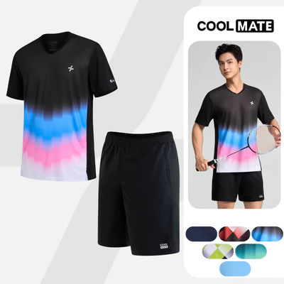Set đồ bộ thể thao cầu lông Áo thun Graphic Racquet Sports và Quần đa năng thoải mái, nhanh khô Coolmate