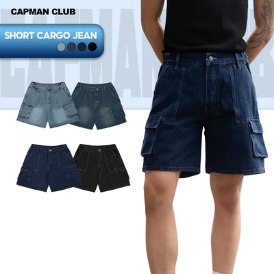 Quần short nam TÚI HỘP phom rộng trên gối CAPMAN CLUB, quần đùi nam jean trẻ trung thoải mái