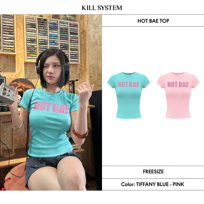 [HÀNG MỚI VỀ] Áo thun babytee in chữ kim tuyến lấp lánh HOT BAE - 𝐊𝐈𝐋𝐋 𝐒𝐘𝐒𝐓𝐄𝐌