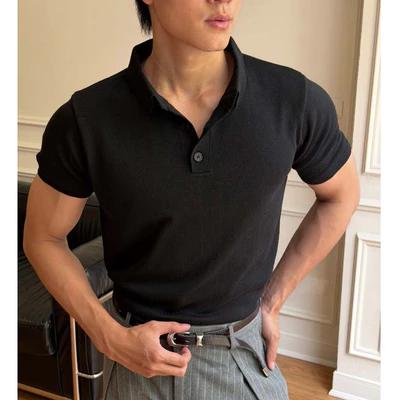 Áo Polo Nam B Brown Ngắn Tay Dệt Kim Form Crop Cao Cấp – Lucas Knit Polo Shirts ALKP01