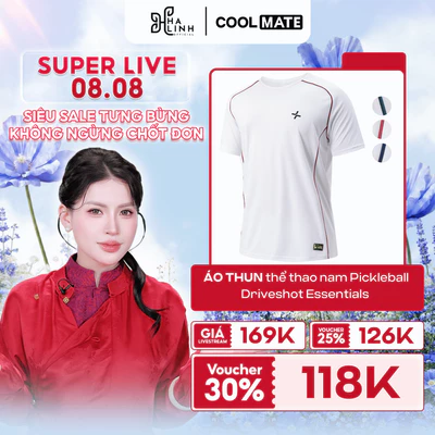 [VÕ HÀ LINH X COOLMATE]Áo thun thể thao nam Pickleball Driveshot Essentials Nhanh khô Thoáng khí Thấm hút tốt Coolmate