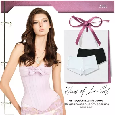 [MỞ BÁN] LSOUL - Áo Kiểu Corset Cúp Ngực Dáng Ôm Định Hình Đính Nơ Ngực Quyến Rũ Cá Tính Kat Top  A26062913