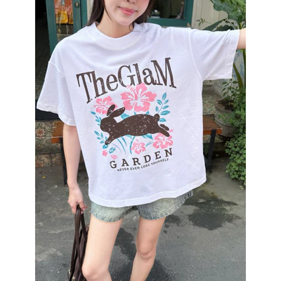 TheGlam CHÍNH HÃNG - Áo Thun Trắng "THEGLAM GARDEN" Form Boxy UNISEX - TS06-18