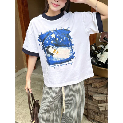TheGlam CHÍNH HÃNG - Áo Thun Ringer Tee "SWEET DREAMS" Trắng Xanh Navy Form Boxy UNISEX Nam Nữ - TS07-15