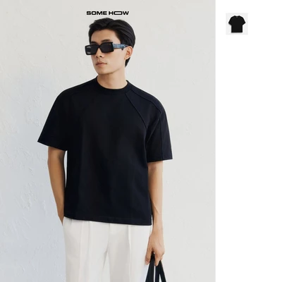 [New8] Áo Thun Boxy Rã Thân Trước Sau Black Chất Liệu Cotton 360GSM Dày Dặn Thoải Mái, AT0369 SOME HOW STORE