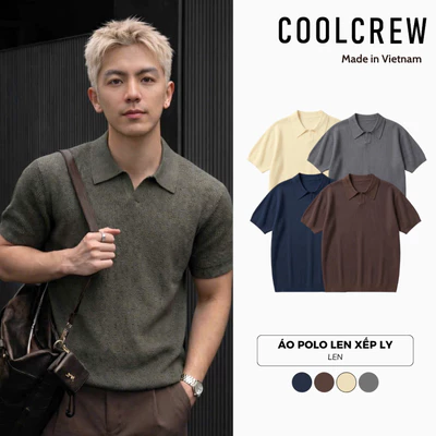 Áo Polo Len Xếp Ly 𝐂𝐎𝐎𝐋𝐂𝐑𝐄𝐖 Tay Ngắn Form Regular Fit Cao Cấp Mát Nhẹ Phong Cách Hàn Quốc ALH04 APN096