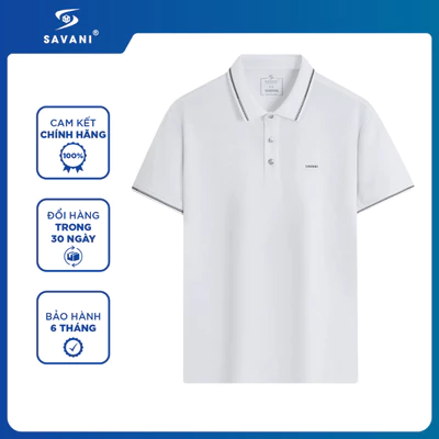 Áo Polo Nam Ngắn Tay Cổ Dệt SAVANI Dáng Regular Fit, Chất Polyester Pha Cotton Mềm Mát MPSA216S6