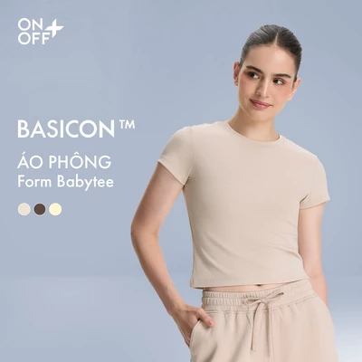 BASICON | Áo cộc tay nữ Baby tee ôm nhẹ dáng slimfit thoải mái khi vận động ONOFF - 56TS26S644