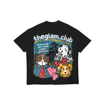 TheGlam CHÍNH HÃNG - Áo Thun Trắng/Đen "ANIMAL CLUB" UNISEX Form Boxy Nam Nữ - TS08-03