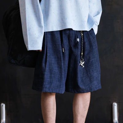 Quần shorts ống rộng phối cạp chun và dây rút 3 màu PAPA Alter Short