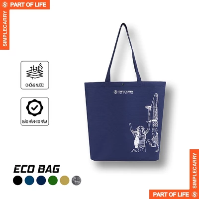 Túi Vải Ngăn Rộng Tote Eco Bag SimpleCarry Phong Cách Hàn Quốc