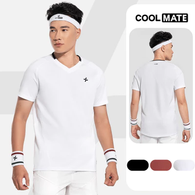 Áo thun thể thao nam Pickleball Smash Shot cổ V thoáng khí thấm hút tốt Coolmate