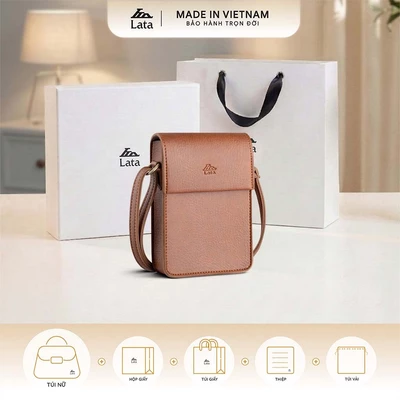 Bộ hộp quà trắng LATA (Túi đeo chéo nữ LATA HN121 + Hộp quà HQ2T + Túi giấy TG2T + Túi rút BVR3838 + Thiệp cảm ơn BT1)