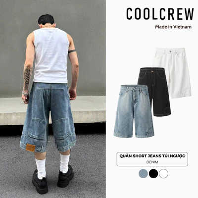 Quần Short Jeans Túi Ngược 𝐂𝐎𝐎𝐋𝐂𝐑𝐄𝐖 Form Rộng Cá Tính Phong Cách Streetwear QTL132