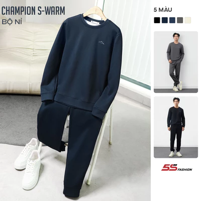 [SVIP X 5S] Bộ Quần Áo Nỉ Nam Mùa Đông 5S FASHION CHAMPION Dày Dặn, Giữ Ấm, Thêu Tinh Tế 01-MBNIR5013