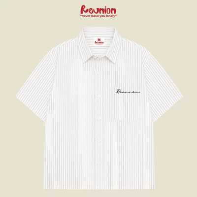 RNC Striped Shirt - Áo Sơ Mi Kẻ Cộc Tay Nam Nữ SCRIPT Chất Vải Oxford Chống Nhăn Brand REUNION