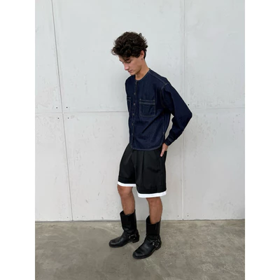 Áo Sơ Mi Jeans Tay Dài Cổ Tròn 67PERCENT/67% - TOKYO DENIM SHIRT