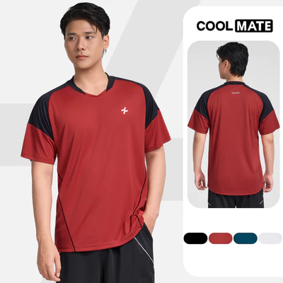 Áo thun nam thể thao pickleball tennis phối bo cổ co giãn thấm hút tốt nhanh khô Coolmate