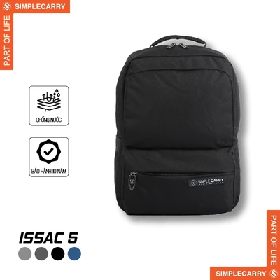 Balo Nam Nữ, Học Sinh SimpleCarry Issac 5 Ngăn Chứa Rộng Rãi, Phần Lưng Có Lớp Mút, Vải Trượt Nước