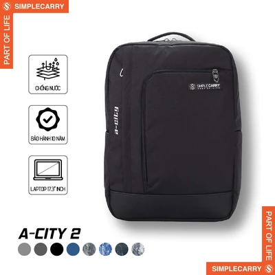 Balo Thời Trang Nam Nữ SimpleCarry A-City 2 Trượt Nước, Nhiều Ngăn, Đựng vừa Laptop 17.3 Inch