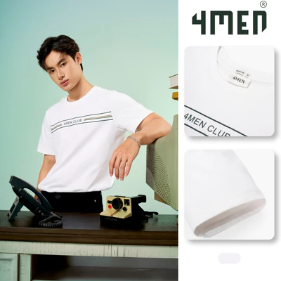 Áo Thun In Signature Stripe 4MEN Club Form Regular AT197 Cổ Tròn Basic