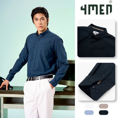 Áo Sơ Mi 4MEN Oxford Signature Stripe Form Regular SM209 Công Sở, Thanh Lịch