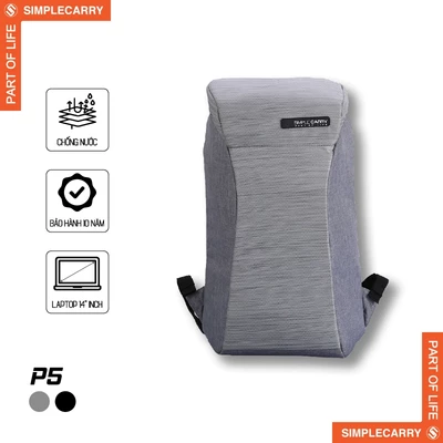 Balo Du Lịch SimpleCarry P5 Màu Đen/Xám, Có Lưới Thoáng Khí, Chống Sốc Tốt