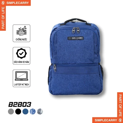 Balo Thời Trang SimpleCarry B2B03 Nhiều Ngăn, Ngăn Đựng Laptop Riêng, Vải Trượt Nước