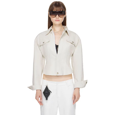 Áo Khoác Nữ Kiểu Corset Màu Kem - BEUTER® WMNS CORSET-WAIST BATWING JACKET - WHISPER