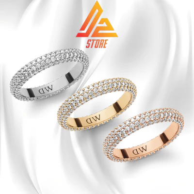Nhẫn Pavé Love khắc tên theo yêu cầu cặp đôi thời trang
