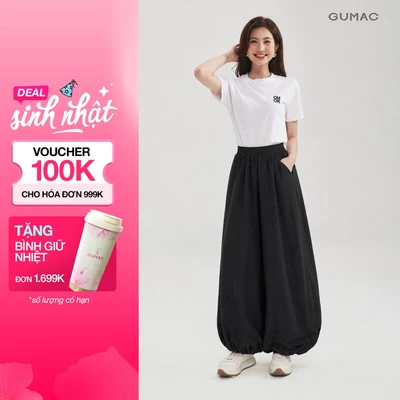 Quần Bí Nữ Gmorning - GUMAC Lưng Thun Form Rộng Chun Cổ Chân Dễ Mặc Hai Lớp Túi Sườn Thoải Mái YQG08039