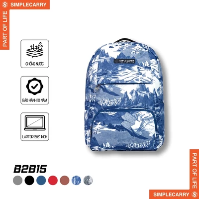 Balo Nam Nữ Đi Học Đi Làm SimpleCarry B2B15 Phong Cách Trẻ Trung, Ngăn Đựng LapTop 15.6 Inch, Chống Sốc Tốt
