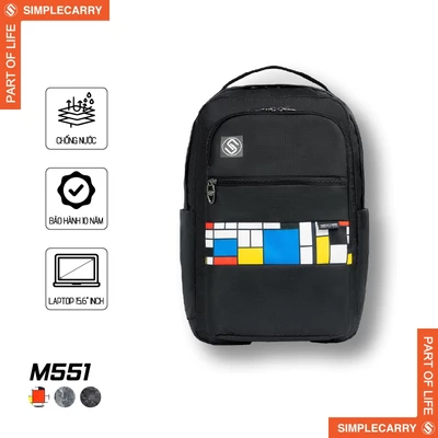 Balo Đi Học Đi Làm SimpleCarry M551 Nam Nữ, Siêu Nhẹ, Đựng Vừa Laptop 15.6 Inch, Ngăn Bí Mật, Họa Tiết Monopoly