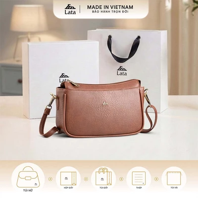 Bộ hộp quà trắng LATA (Túi đeo chéo nữ LATA HN116 + Hộp quà HQ2T + Túi giấy TG2T + Túi rút BVR3838 + Thiệp cảm ơn BT1)