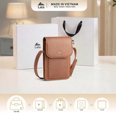 Bộ hộp quà trắng LATA (Túi đeo chéo nữ LATA HN130 + Hộp quà HQ2T + Túi giấy TG2T + Túi rút BVR3838 + Thiệp cảm ơn BT1)
