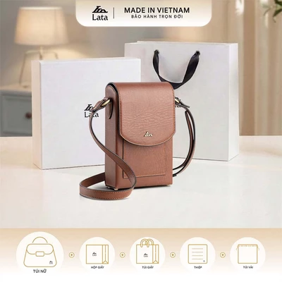 Bộ hộp quà trắng LATA (Túi đeo chéo nữ LATA HN128 + Hộp quà HQ2T + Túi giấy TG2T + Túi rút BVR3838 + Thiệp cảm ơn BT1)