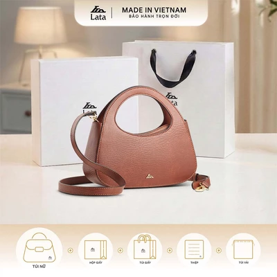 Bộ hộp quà trắng LATA (Túi đeo chéo nữ LATA HN133 + Hộp quà HQ2T + Túi giấy TG2T + Túi rút BVR3838 + Thiệp cảm ơn BT1)