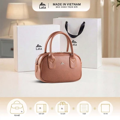 Bộ hộp quà trắng LATA (Túi xách nữ LATA TX33 + Hộp quà HQ2T + Túi giấy TG2T + Túi rút BVR3838 + Thiệp cảm ơn BT1)