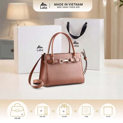 Bộ hộp quà trắng LATA (Túi xách nữ LATA TX31 + Hộp quà HQ2T + Túi giấy TG2T + Túi rút BVR3838 + Thiệp cảm ơn BT1)