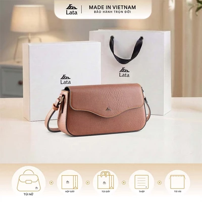 Bộ hộp quà trắng LATA (Túi đeo chéo nữ LATA HN143 + Hộp quà HQ2T + Túi giấy TG2T + Túi rút BVR3838 + Thiệp cảm ơn BT1)