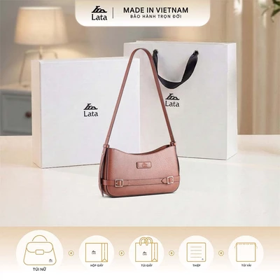 Bộ hộp quà trắng LATA (Túi đeo vai nữ LATA HN145 + Hộp quà HQ2T + Túi giấy TG2T + Túi rút BVR3838 + Thiệp cảm ơn BT1)