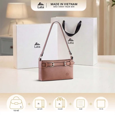 Bộ hộp quà trắng LATA (Túi đeo vai nữ LATA HN156 + Hộp quà HQ2T + Túi giấy TG2T + Túi rút BVR3838 + Thiệp cảm ơn BT1)