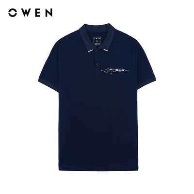 Owen - Áo polo Body Fit APV262033 màu Xanh tím than chất liệu CVC Spandex