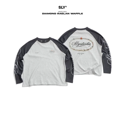 Áo thun tay dài SLY Waffle Diamond Pepper/Navy