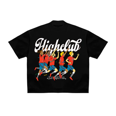 Áo thun FOOTBALL TEAM màu đen form OVERSIZE HIGHCLUB chính hãng- unisex