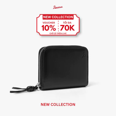 Ví Da Cầm Tay Mini Nam Nữ BAMA Pouch Zipper Wallet Ví Đựng Tiền Da Cao Cấp Unisex Bền Đẹp Nhiều Ngăn
